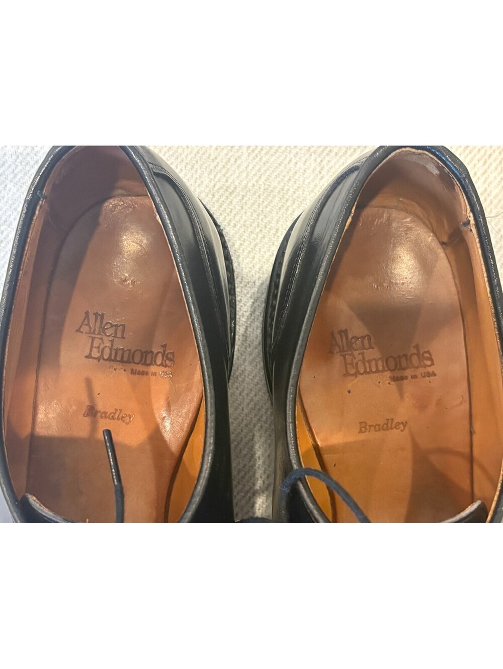 Allen Edmonds Bradley Black Leather Split Toe Derby Shoes 9.5 D Wood Shoe Trees - Picture 13 of 15